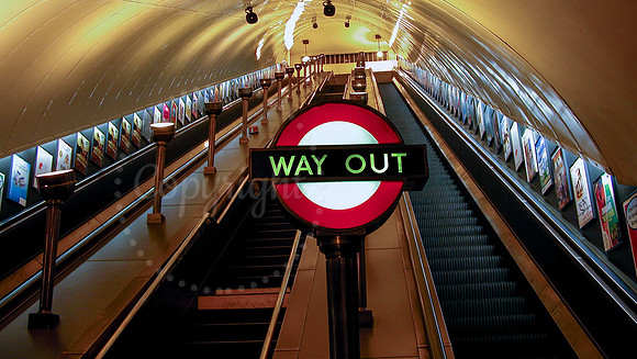 Escalator at the St. John's Wood London Underground Station