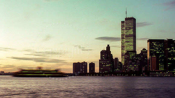New York City Twin Towers World Trade Center Buildings Staten Island Ferry