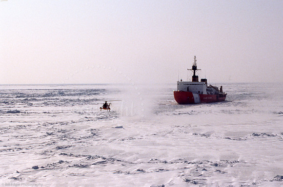 HH-52 Helicopter with USCGC Polar Sea (WAGB-11) Artic Ocean