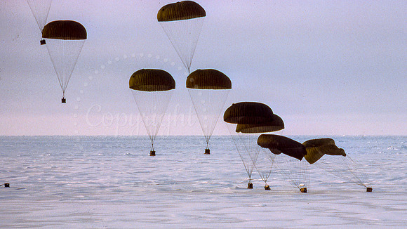 Cargo Drop Down on the Arctic Ice Pack North of Deadhorse Alaska