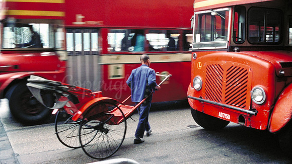 This photo of a traditional rickshaw was taken in Kowloon near the Star Ferry in Hong Kong. It was shot on Kodachrome 25 film with a Canon F-1 and Canon FD 50mm f1.4 lens