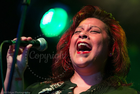 Singer belting a song