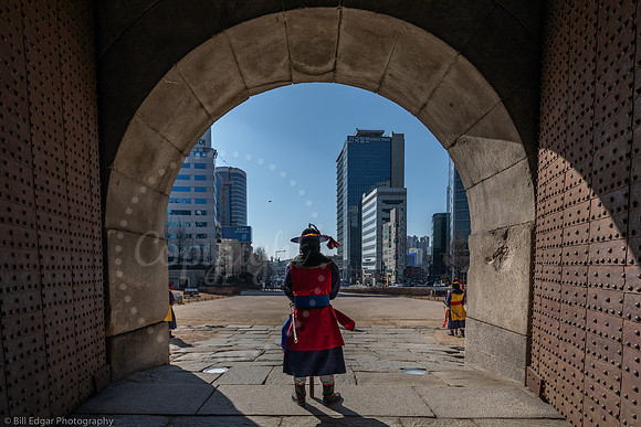 Traditional Guard at Heunginjimun "Gate of Rising Benevolence" Seoul