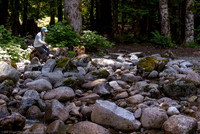 Beckler River Cascades Washington  Casey and Dog Ethan