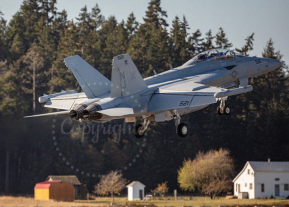 US Navy Electronic Attack Squadron 129 (VAQ-129) EA-18G Growler Naval Outlying Landing Field (NOLF) Coupeville