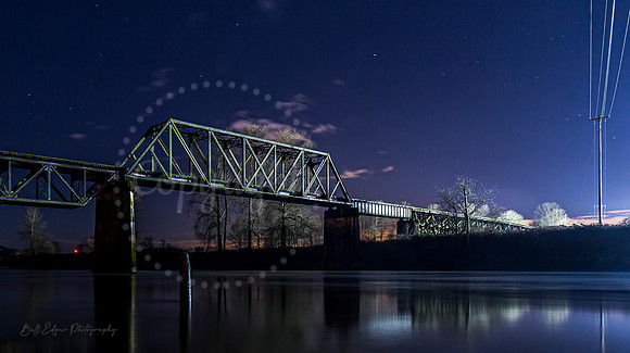 10x20 - Snohomish Rail Bridge Cold Night